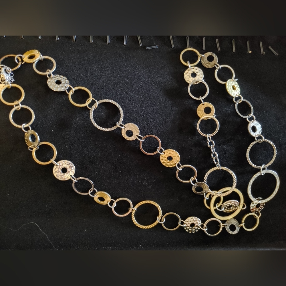 Lia Sophia | Long Chunky Silver & Gold Tone Necklace!